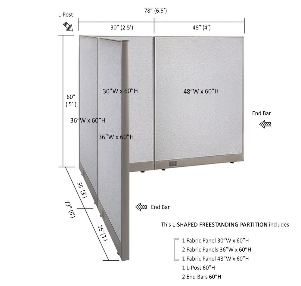 L-Shaped Office Partition I85186