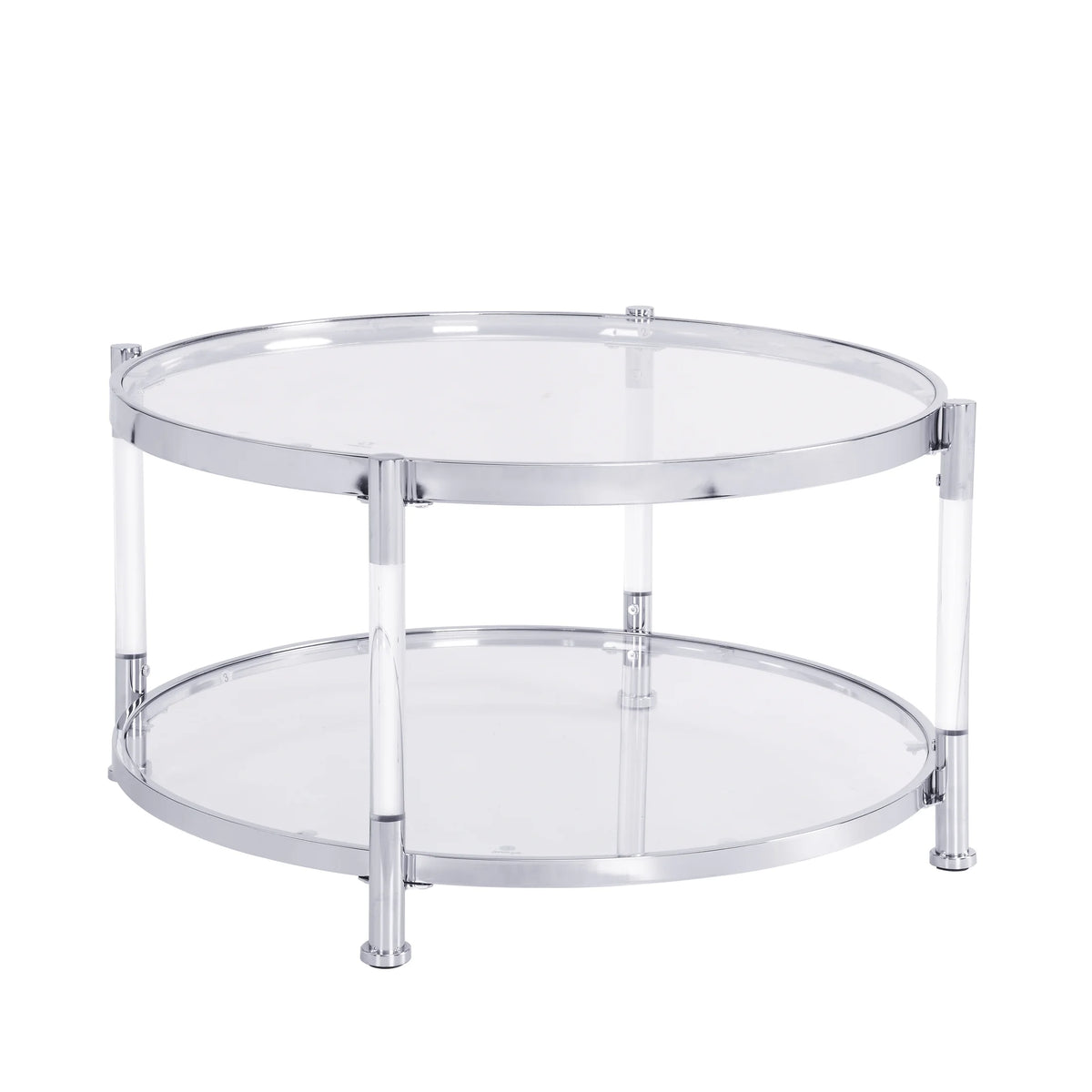 Acrylic Round Tempered Glass Coffee Table J994