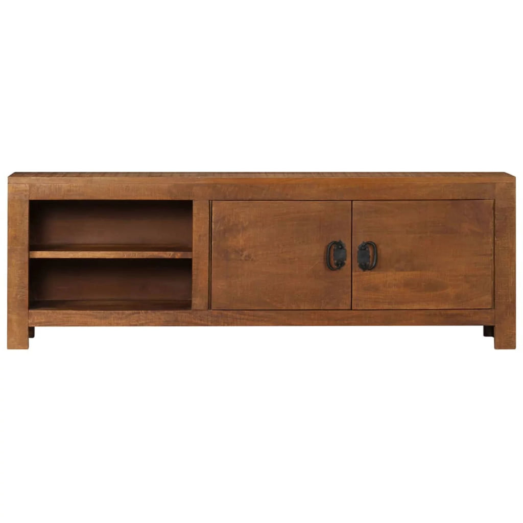 Mango Wood TV Stand with Cabinet and 2 Storage Compartments M5142