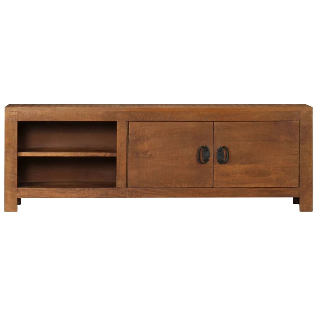 Mango Wood TV Stand with Cabinet and 2 Storage Compartments M5142