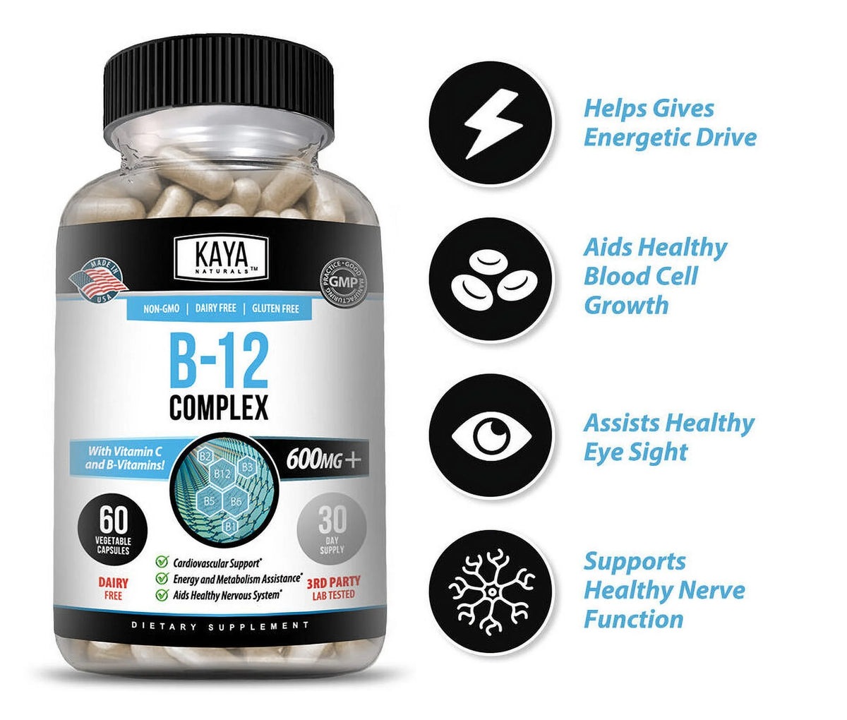 B-12 Complex Vitamins 600 mg 600 count T653611