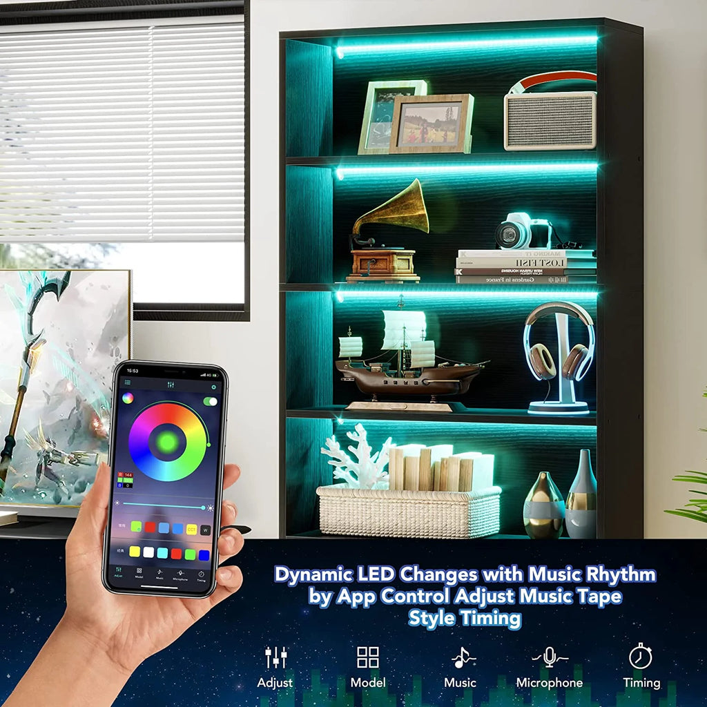 5 Shelf Bookcase with Led Lights U59109