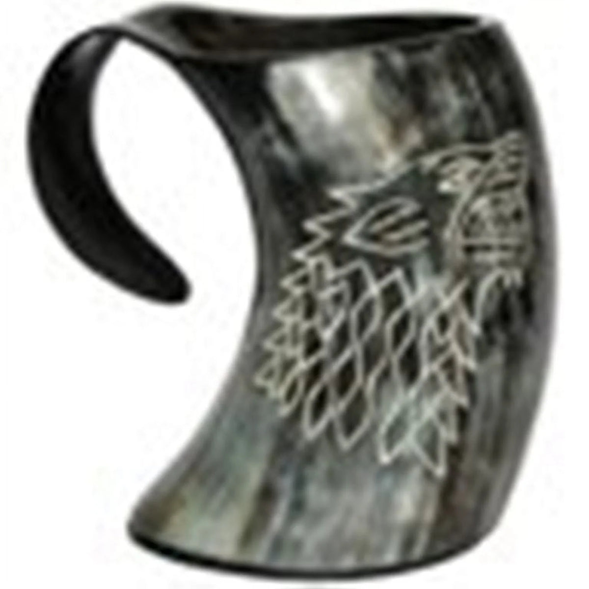 Vikings Drinking Horn Mug Wolf Carved Tankard U34930