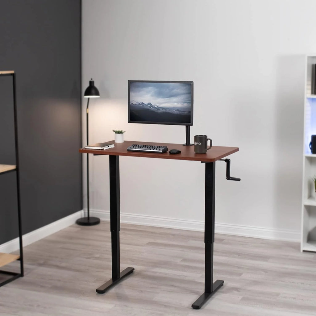 Dark Walnut 43 X 24 Inch Height Adjustable Standing Desk E22464