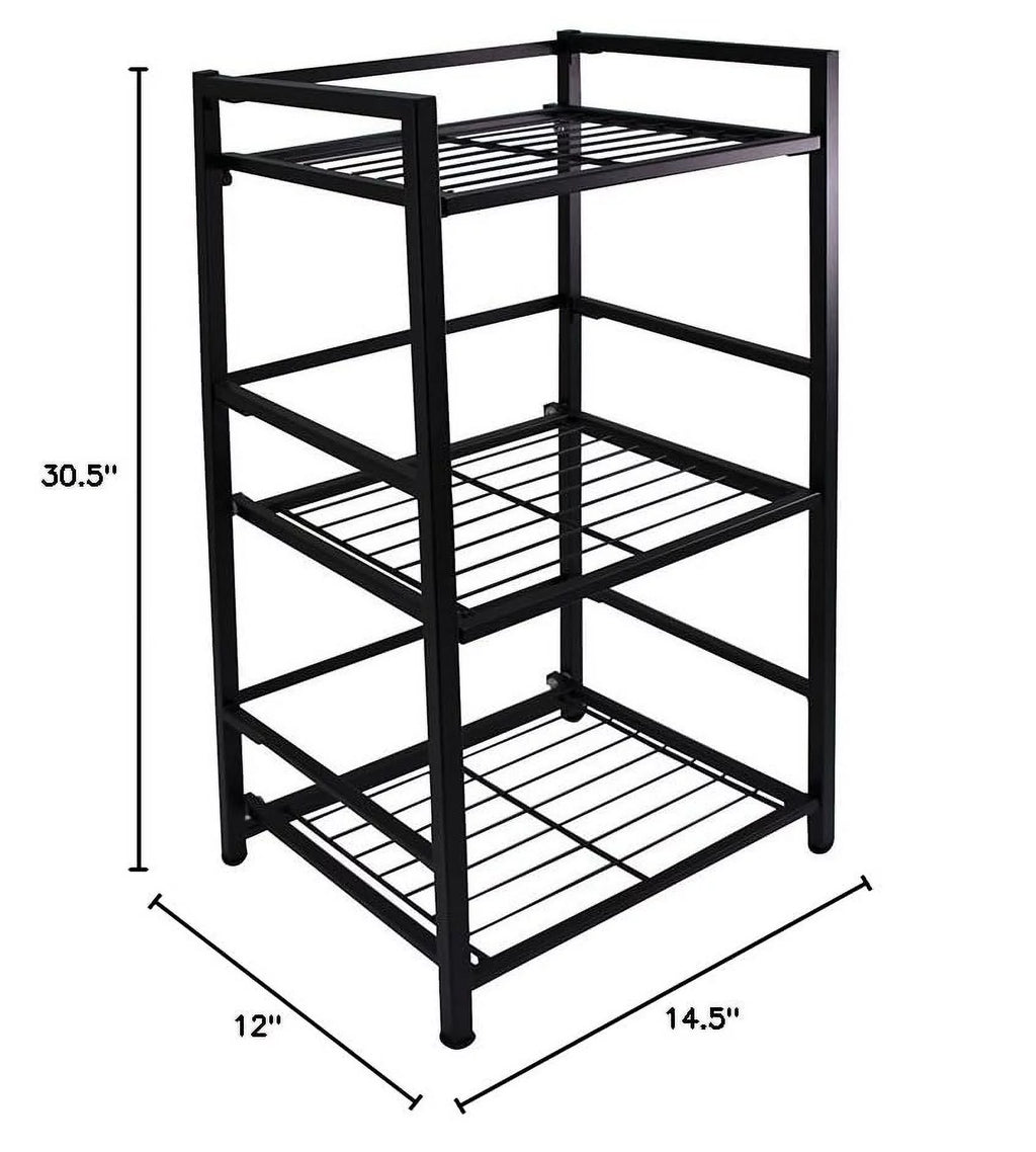 Black 3 Shelves Metal Bookcase X360876