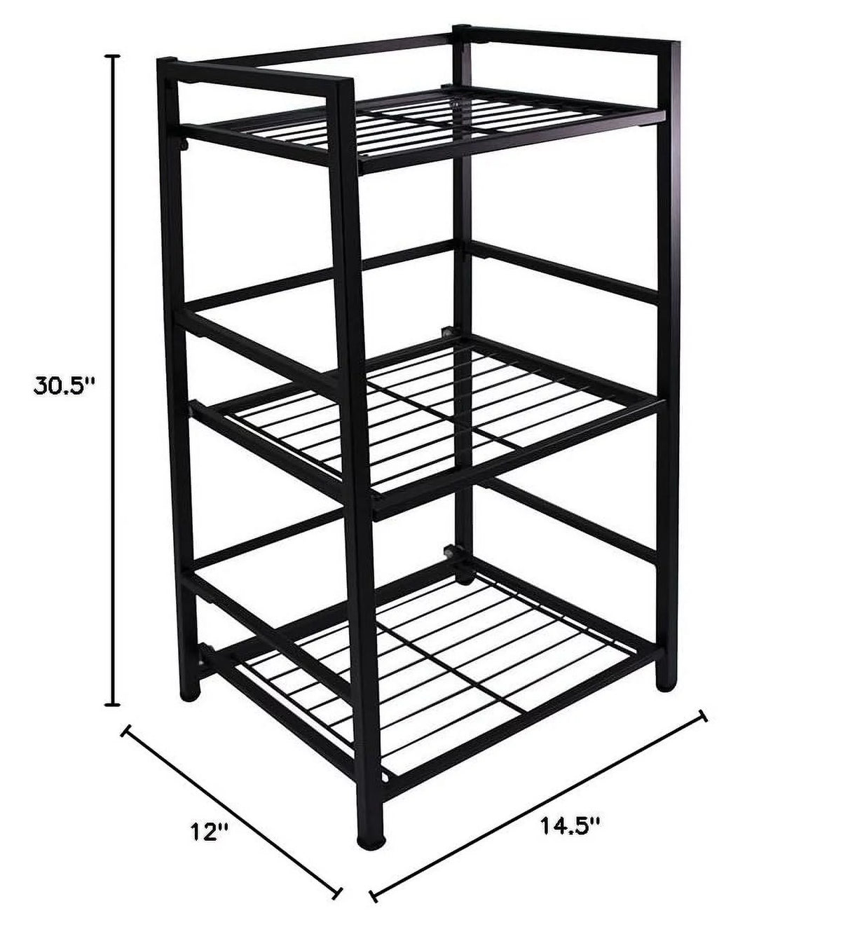 Black 3 Shelves Metal Bookcase X360876