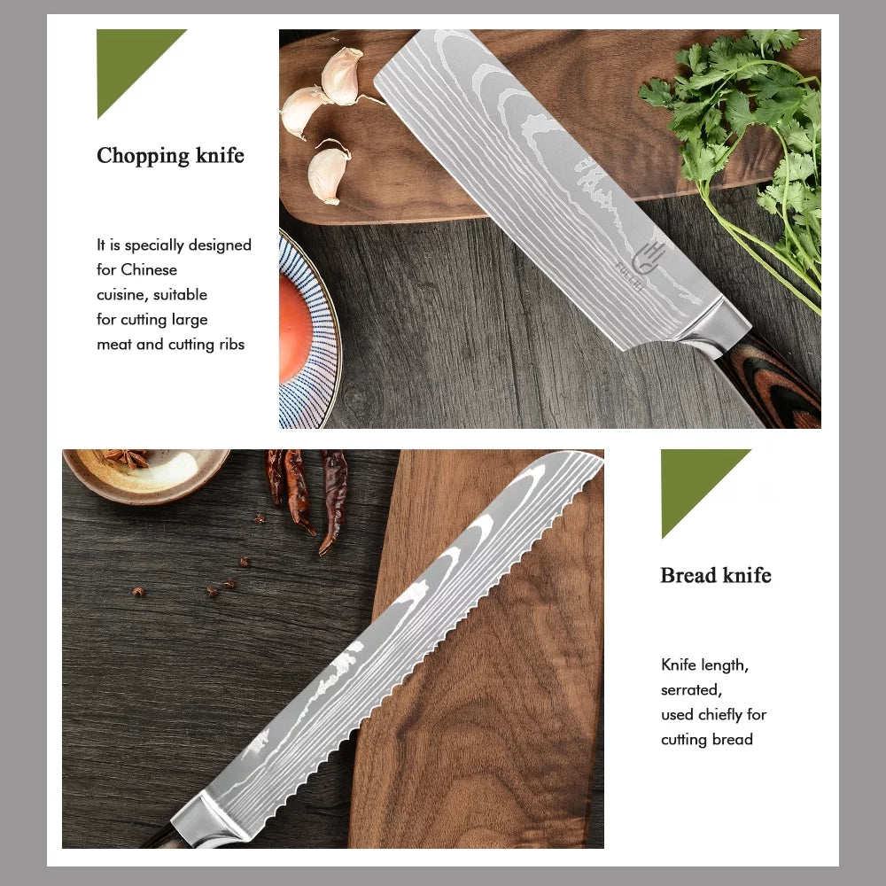 14 Pc German Stainless Steel Kitchen Knife Set G630