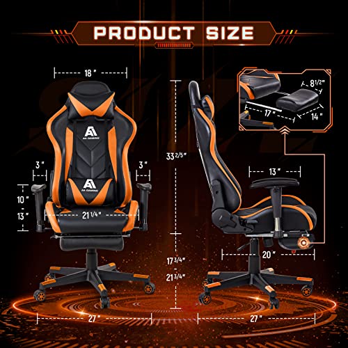Black Purple Ergonomic Gaming Chair with Footrest A37077
