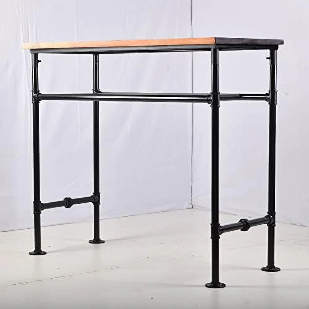41.3inch Height Industrial Rustic Metal Pipe and Wood Table Y263371