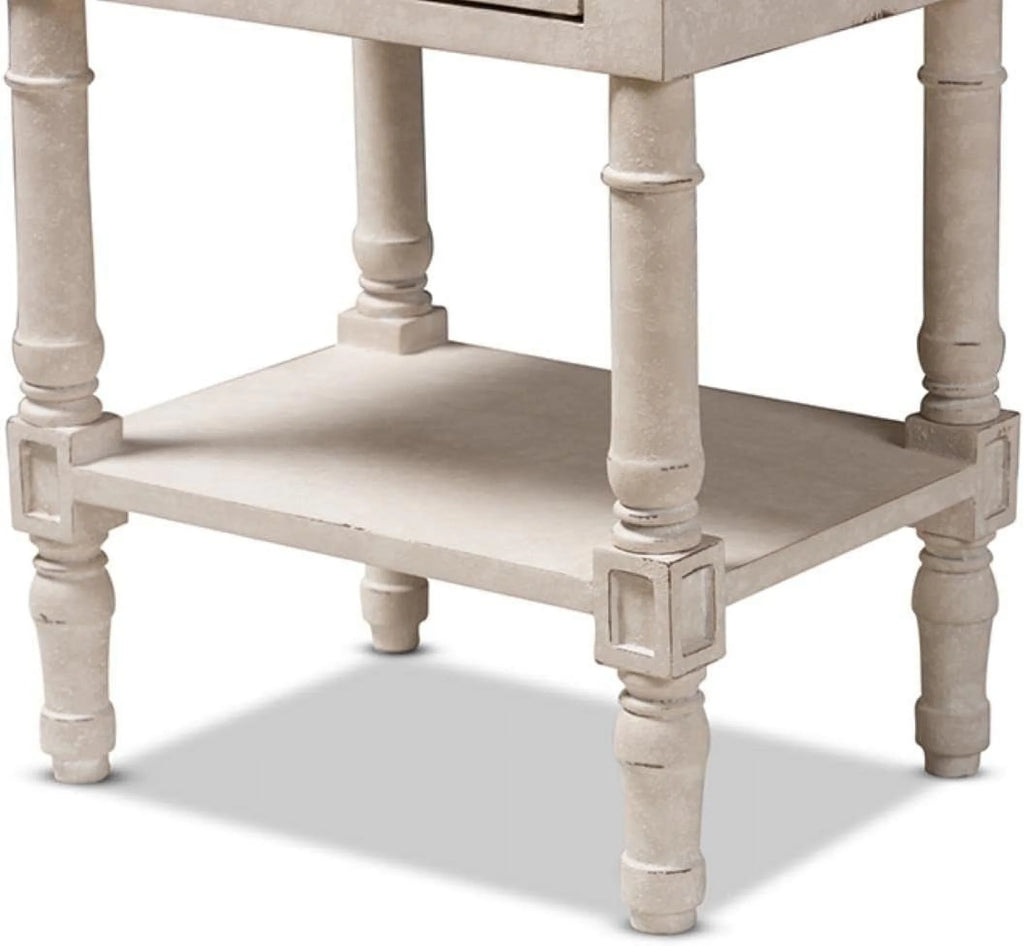 Whitewashed 2-Drawer Nightstand V82475