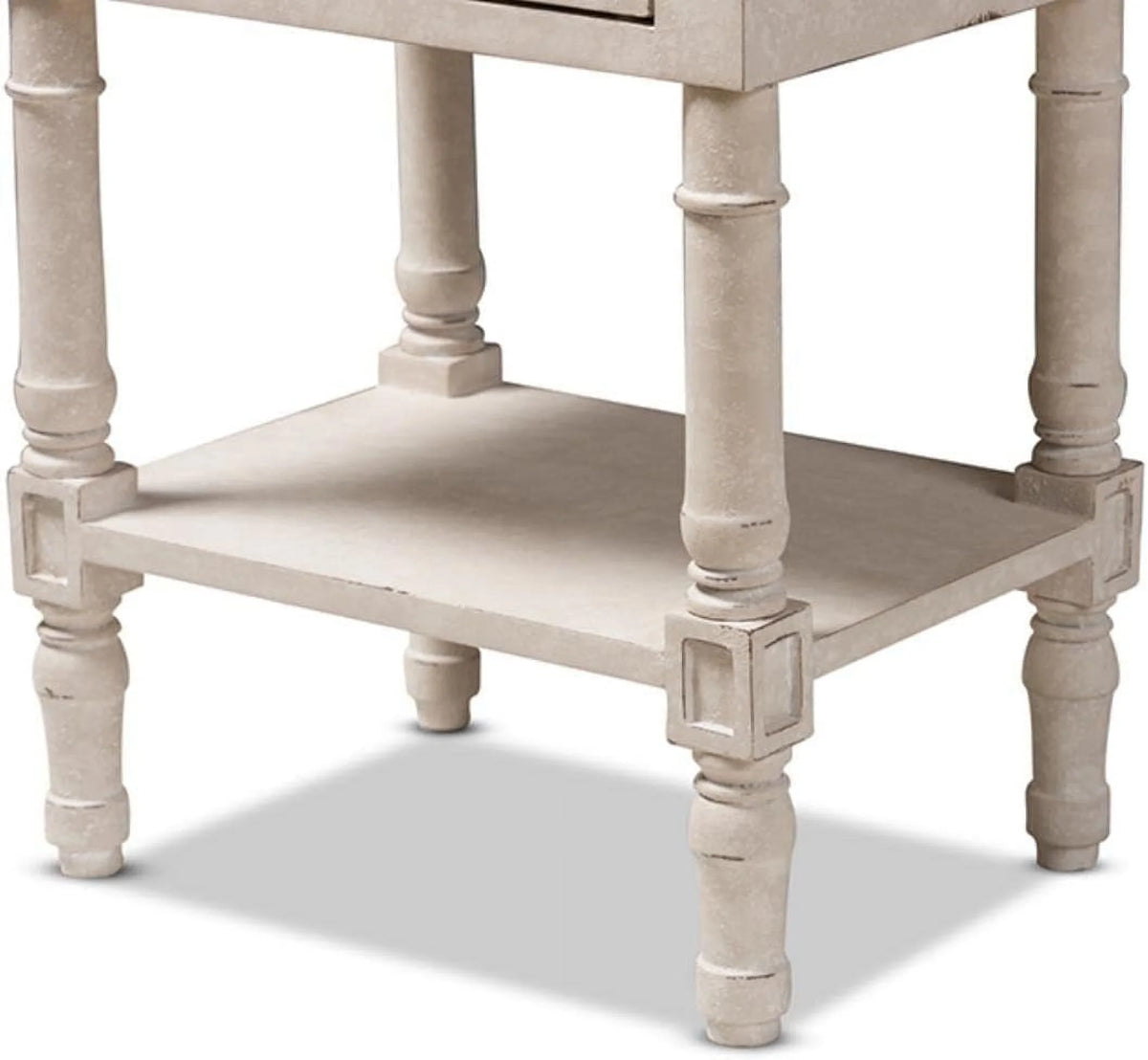 Whitewashed 2-Drawer Nightstand V82475