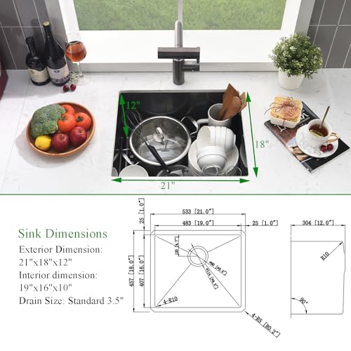 25 Inch Drop In Stainless Steel Laundry Sink with Faucet X1482
