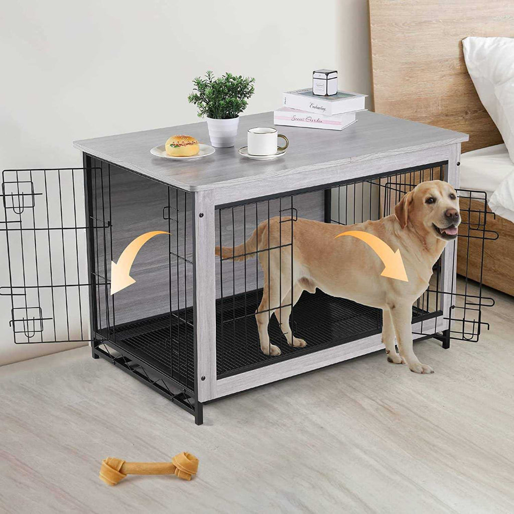 Wooden Dog Crate End Table D8894