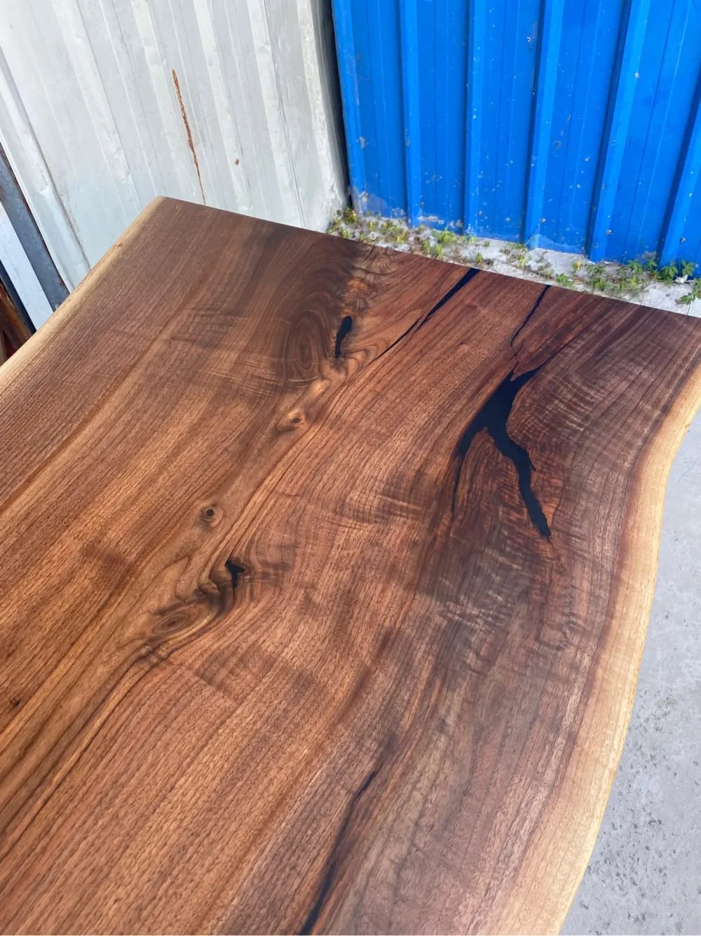 Live Edge Black Walnut Wood Slab Table Q2815
