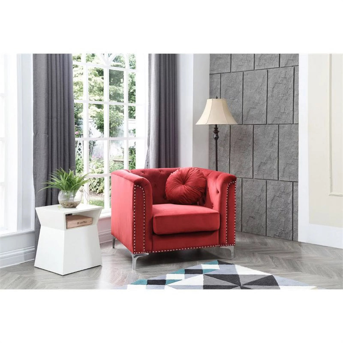 Velvet Sofa Chaise and Chair 2-Piece Set U888