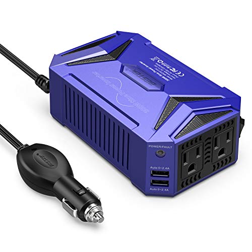 300W Pure Sine Wave Power Inverter Car Adapter DC 12V to AC 110V with Dual USB Ports K622662