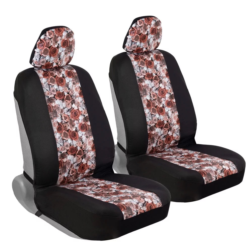 Rose Flower Seat Covers 2 Sets R33578