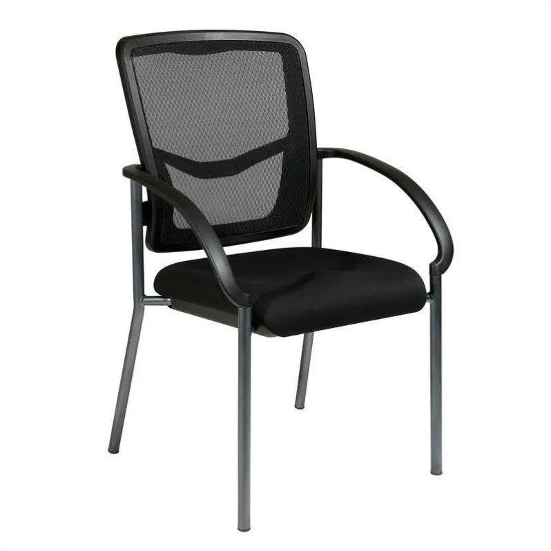 Black Visitors Chair with Arms Y8419