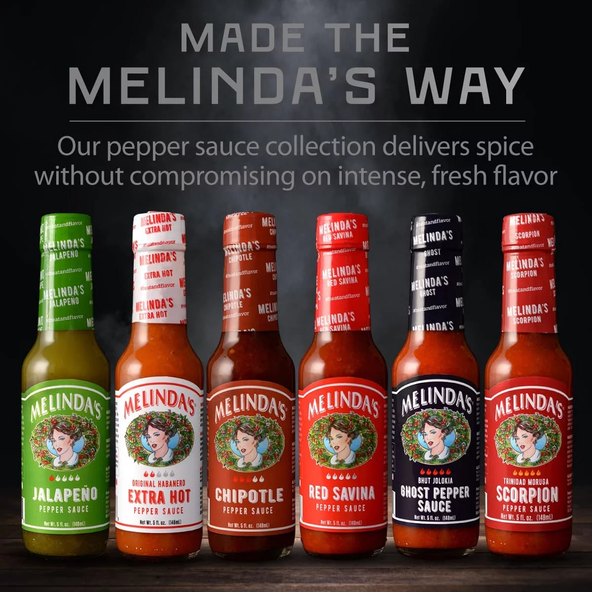 Extra Spicy Gourmet Hot Sauce Gift Set with Variety of Chile Peppers - 5 oz D248