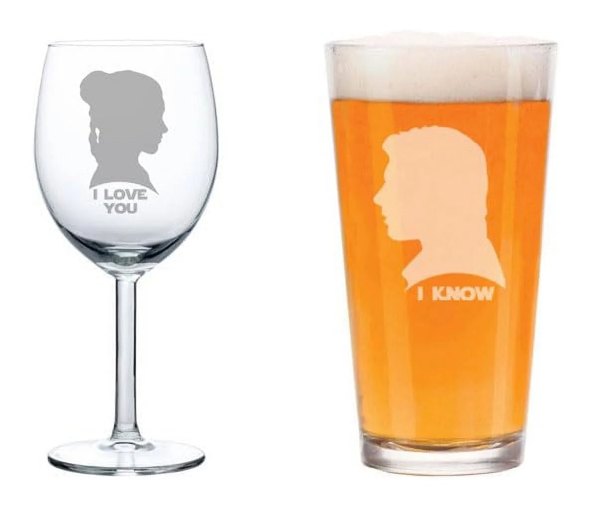 Set of 2 10 oz Wine and Beer Pint Glasses Y18962