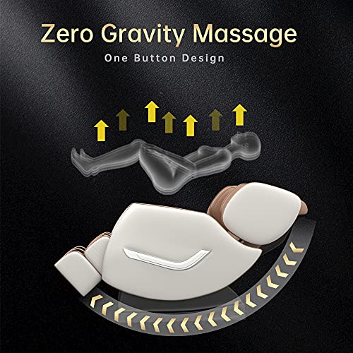 Khaki Full Body Zero Gravity Shiatsu Massage Chair with Back Heating and Foot Roller N3798