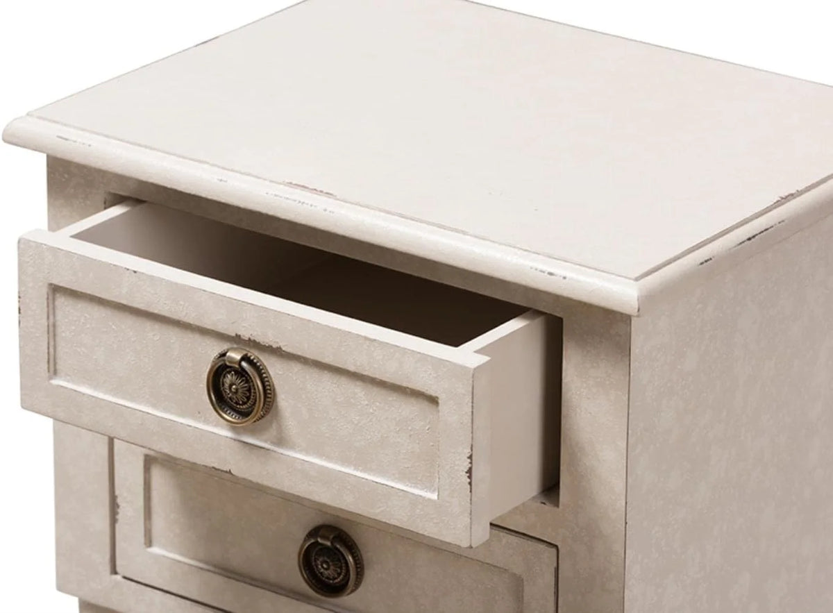 Whitewashed 2-Drawer Nightstand V82475