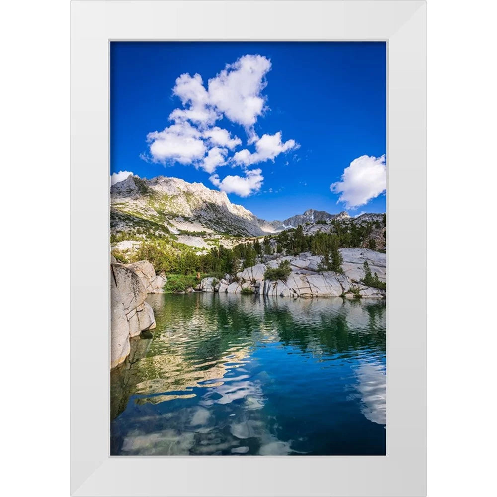 White Modern Wood Framed Art Print Y5788