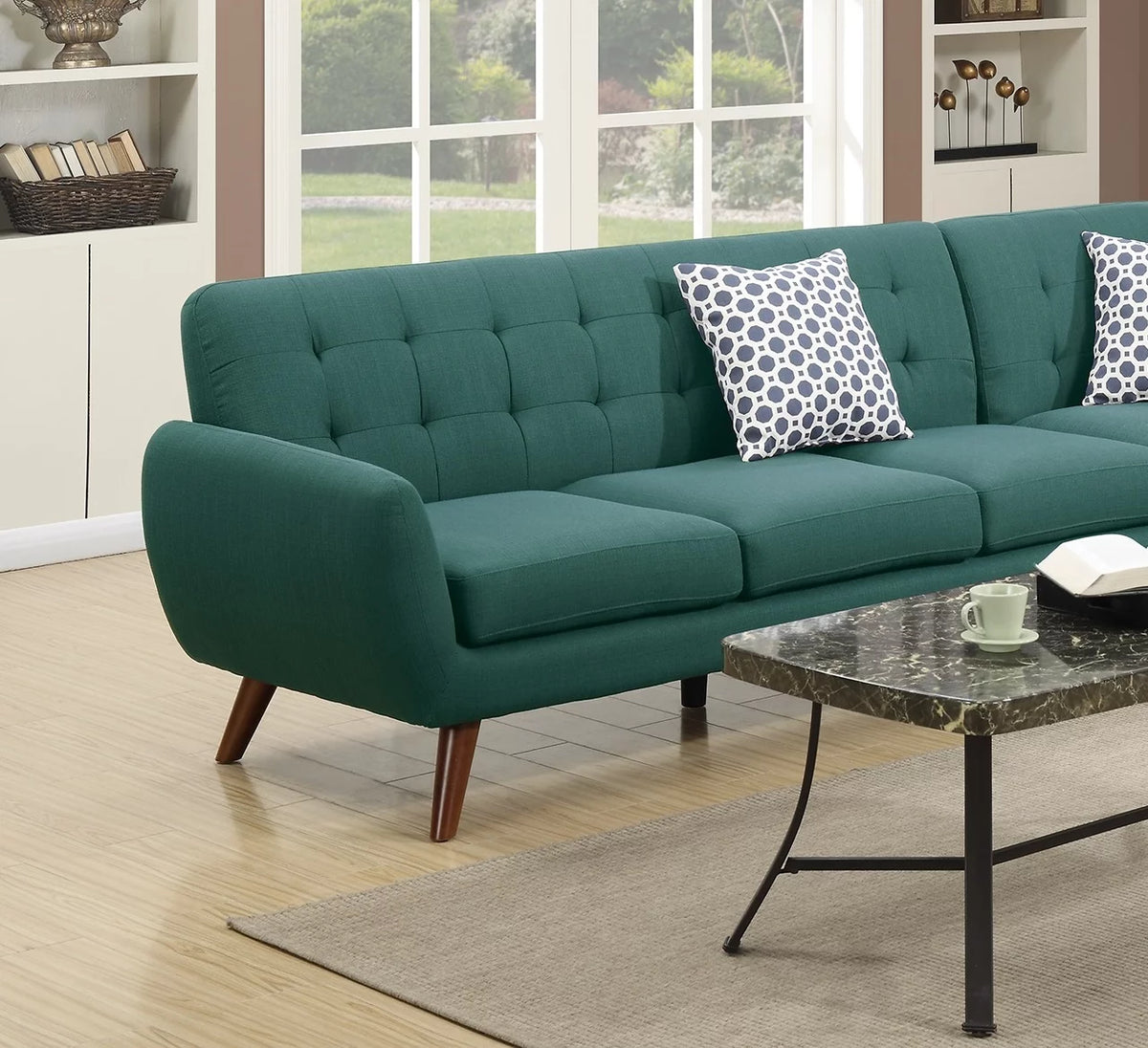 Linen Like Fabric Sectional Sofa U52972