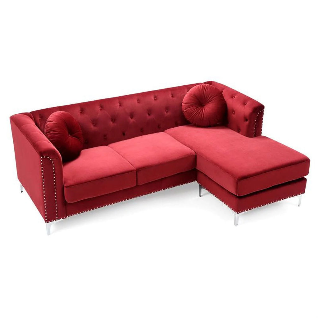 Velvet Sofa Chaise and Chair 2-Piece Set U888
