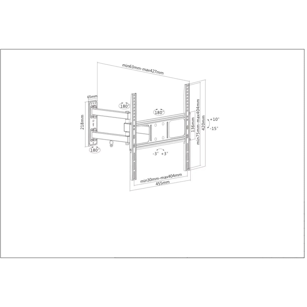 Universal Full-Motion Wall Mount Y3877