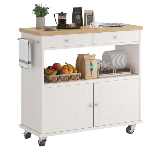 Black Rolling Kitchen Island with Storage Cabinet O99878