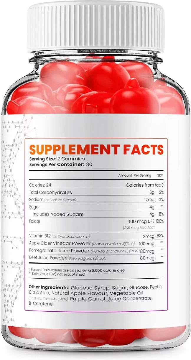 Apple Cider Vinegar Gummies Dietary Supplement 300 Gummies W20758