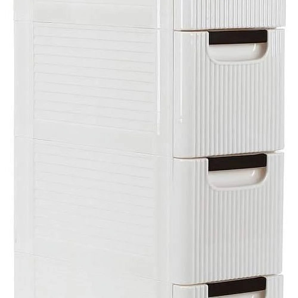 White 4 Drawer Rolling Storage Cabinet K7907