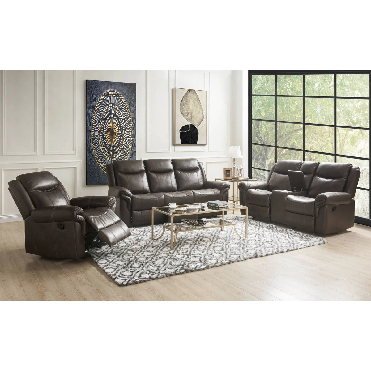 Brown Leather Recliner V2578