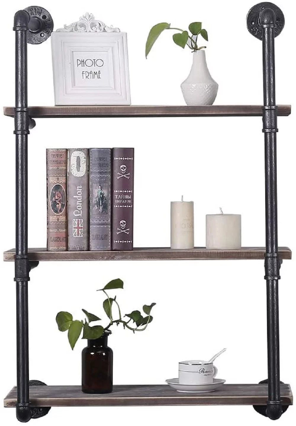 Wall Mounted Industrial Pipe Shelving 3 Tier Q834274