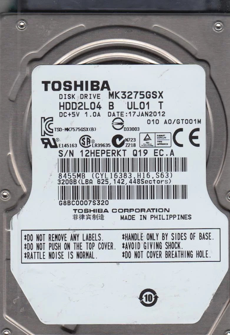 320GB SATA 2.5 Hard Drive Z258