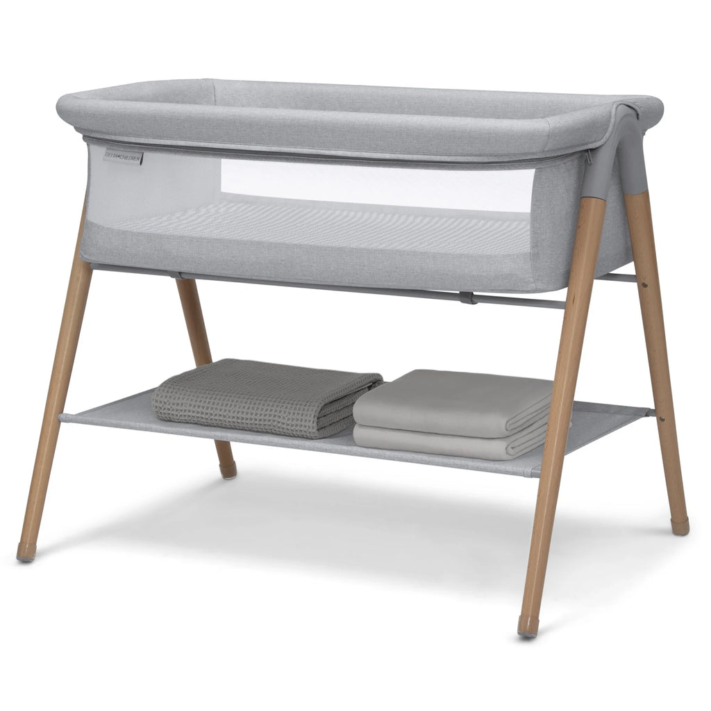 Grey Stripe Bassinet with Breathable Mesh U31761