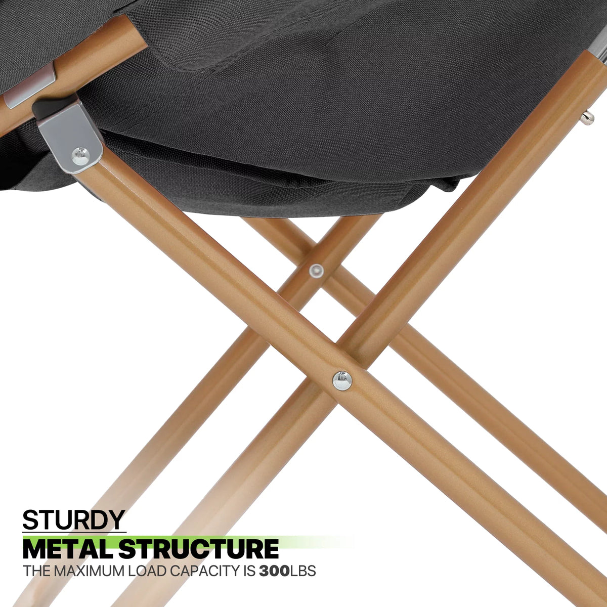 Black Faux Fur Folding Saucer Chairs with Pillow M63824