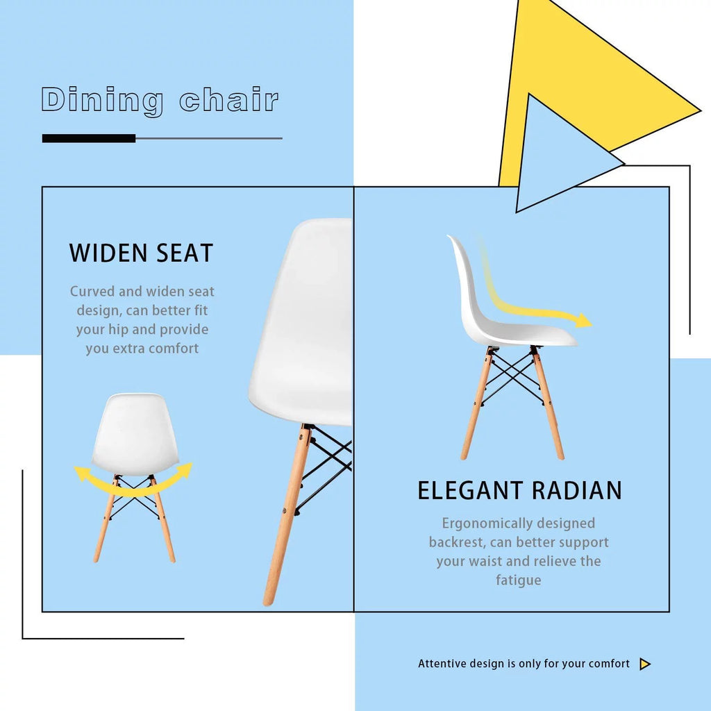 White Mid Century Modern Plastic Side Chairs Set of 4 O5299