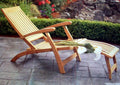 Grade-A Teak Wood Multi Position Steamer Lounger Chair U546