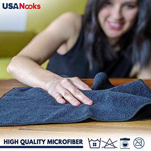 Grey 12 Pcs Microfiber Cleaning Cloth V6696