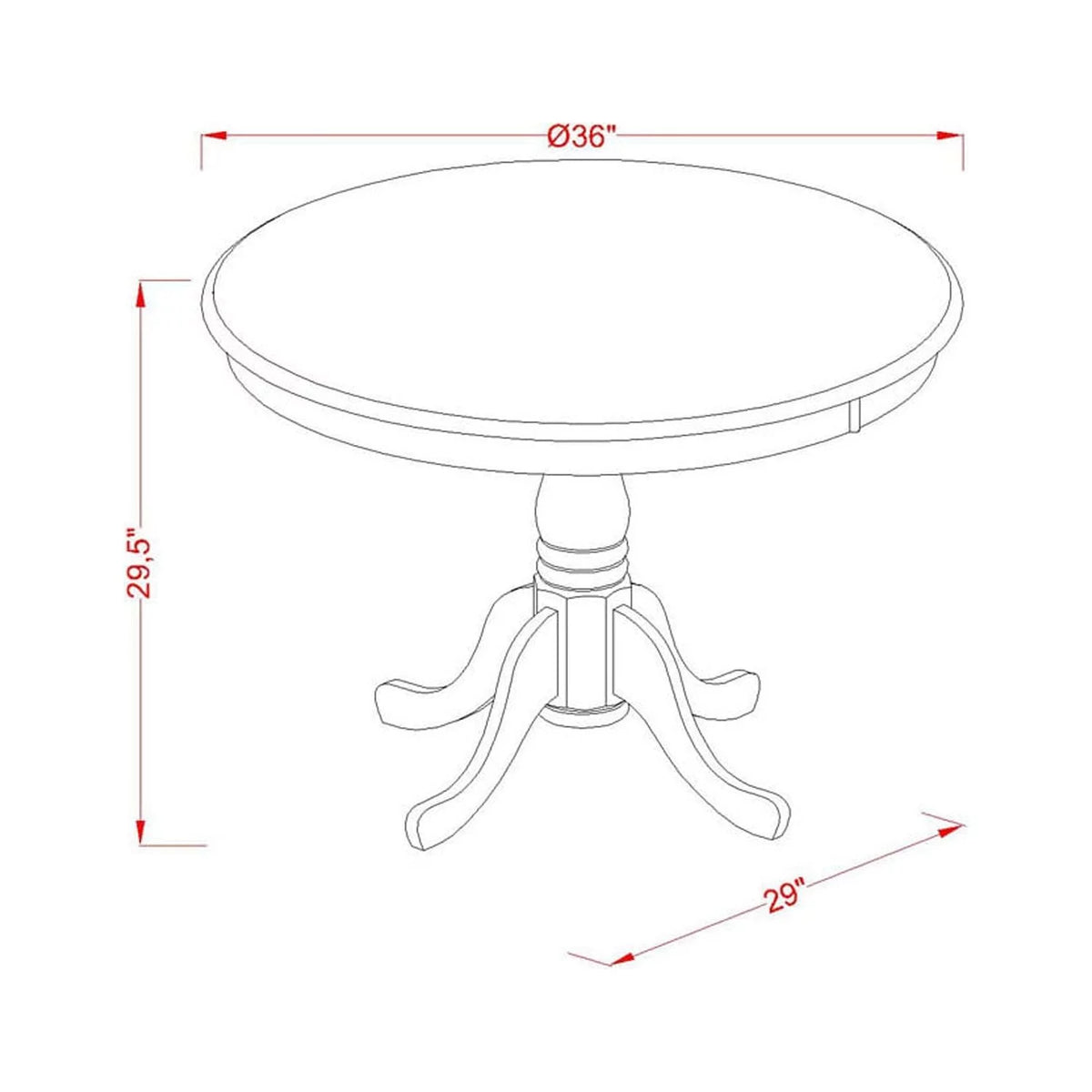 5 Piece Wood Dining Set C75984