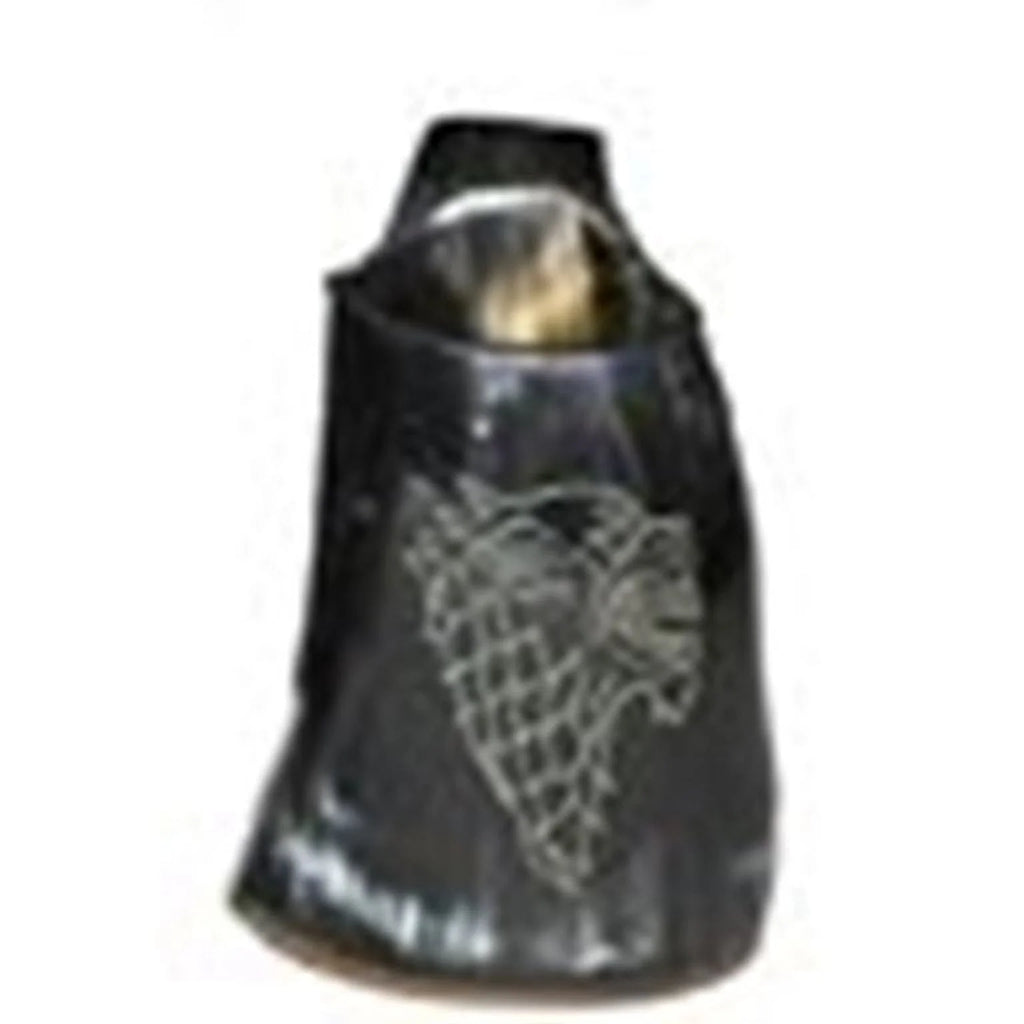 Vikings Drinking Horn Mug Wolf Carved Tankard U34930