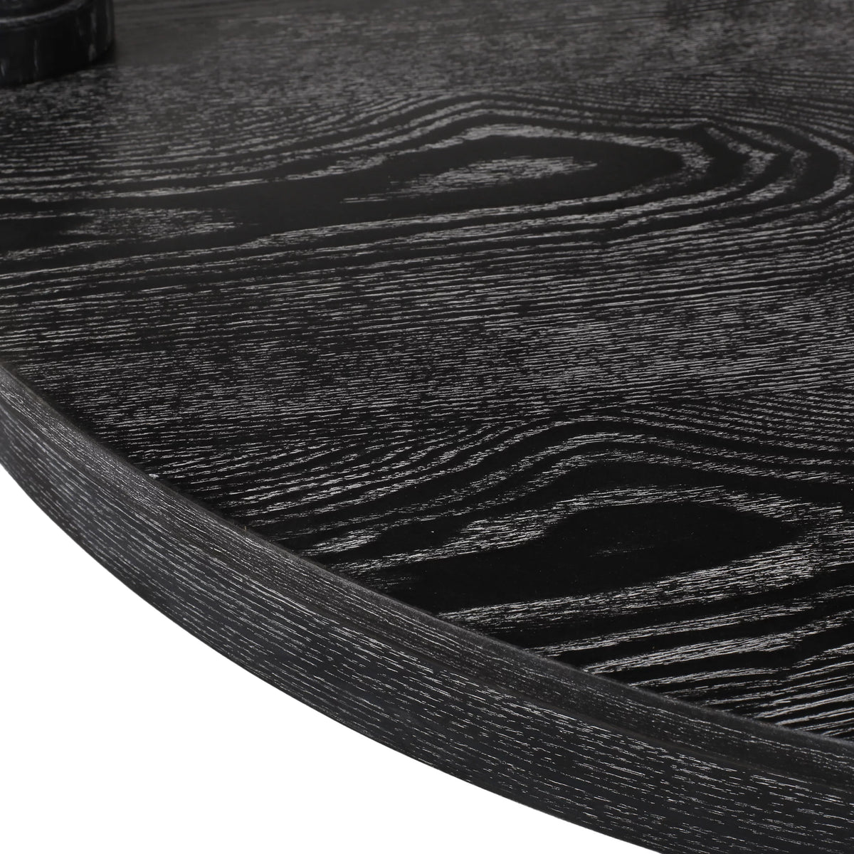 Charcoal Gray Fabric and Wood Ottoman X664