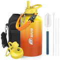64 oz Insulated Stainless Steel Water Bottle with Flip Straw L4287