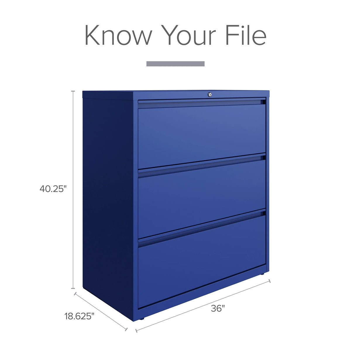 36 Inch Wide 3 Drawer Metal Lateral File Cabinet Y2017
