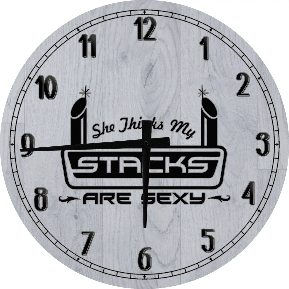 Rustic Distressed Brown Wood Wall Clock D1836