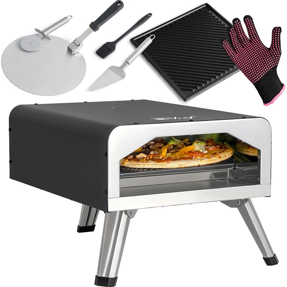 Electric Pizza Oven with 12-Inch Ceramic Stone and Grill B169