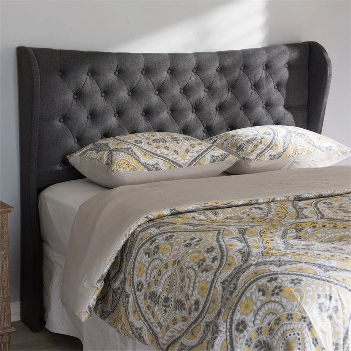 Queen Winged Panel Headboard in Dark Gray J177132