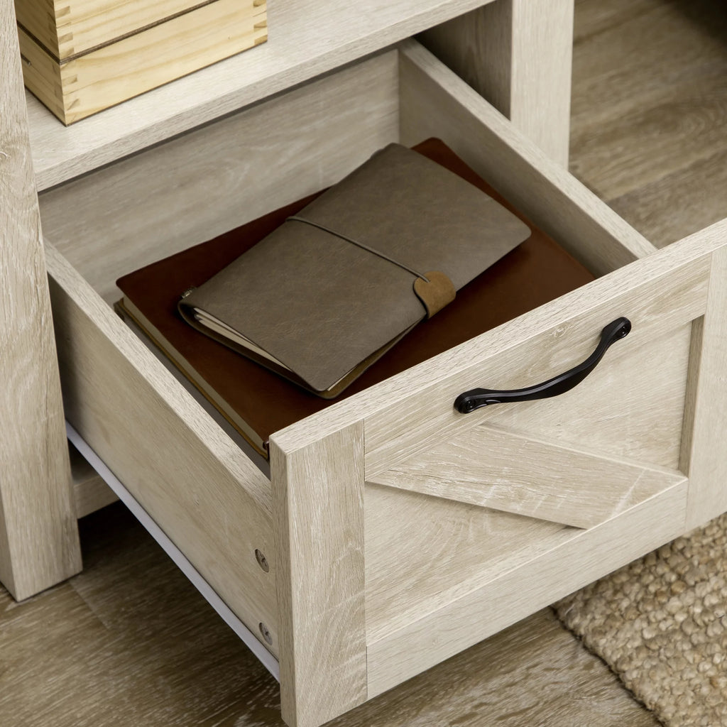 Farmhouse Side Table with Storage A40567